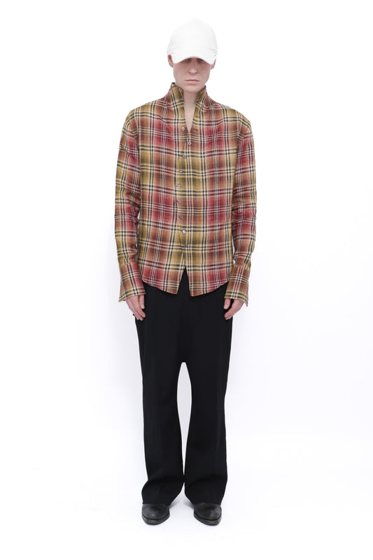 Chemise à carreaux à col incurvé BJERSBORN