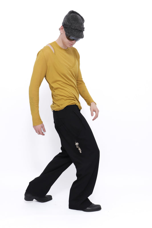 THYRA TROUSERS BLACK WOOL