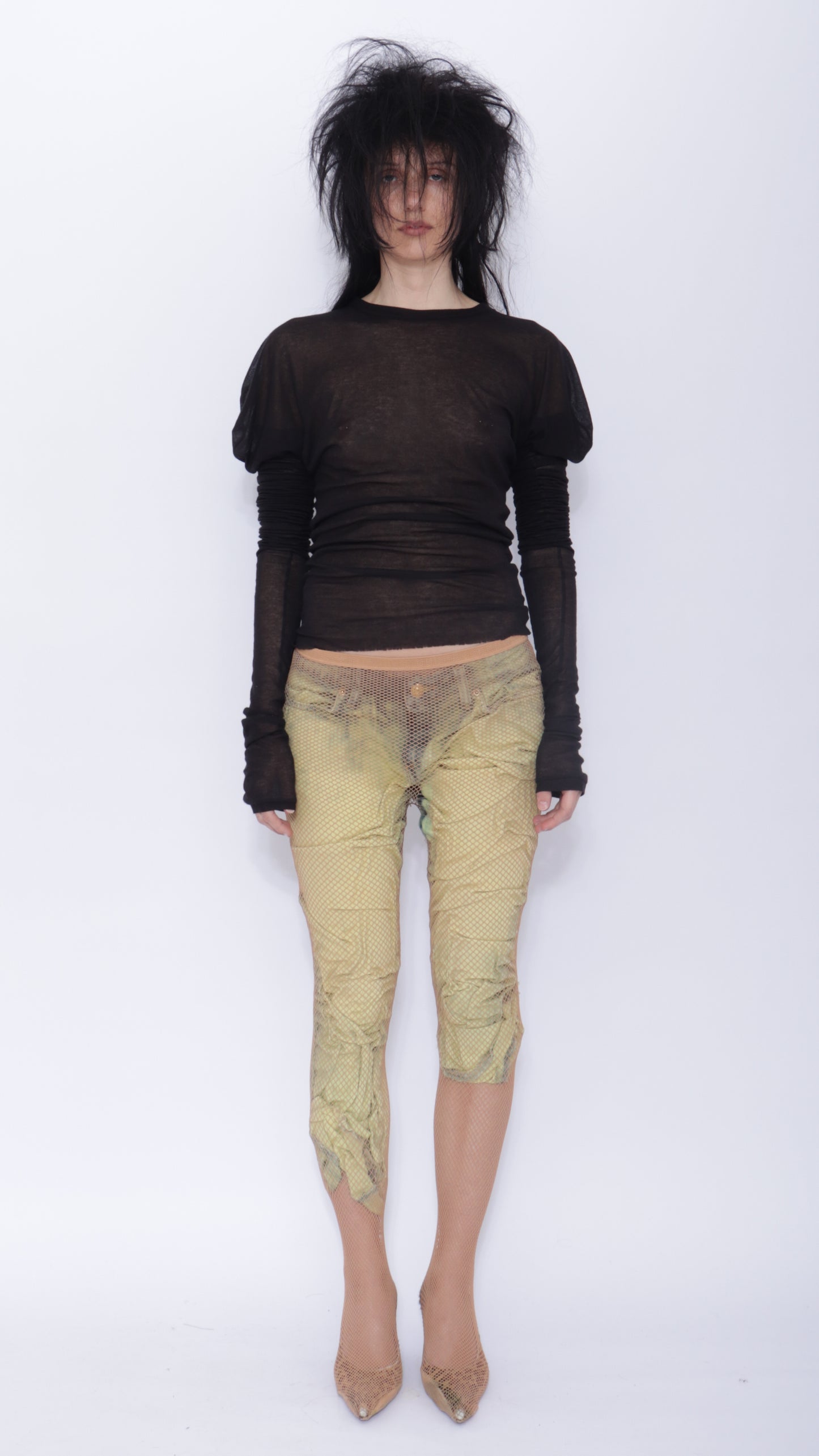 Tora Draped Long Sleeve Top: Black