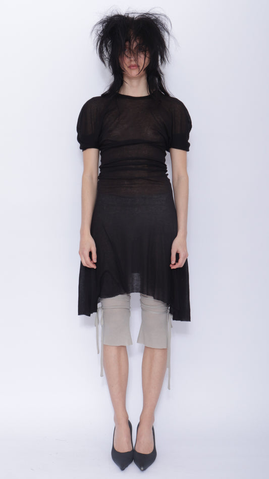 Dora Draped T-shirt Dress: Black