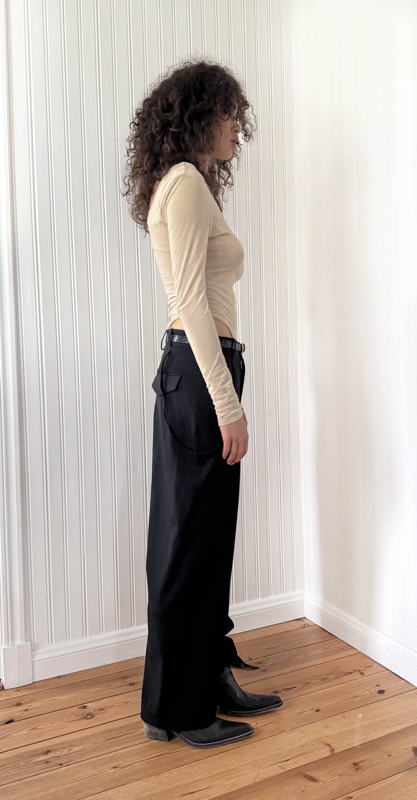 THYRA TROUSERS BLACK WOOL