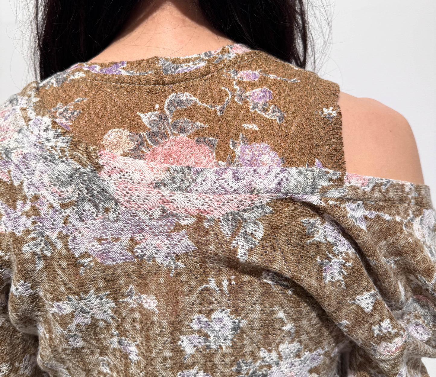 SIGNATURE JERSEY BROWN FLOWER PRINT