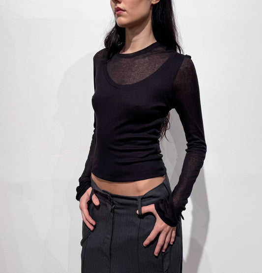 SIGNATURE JERSEY IN ORGANIC BLACK COTTON