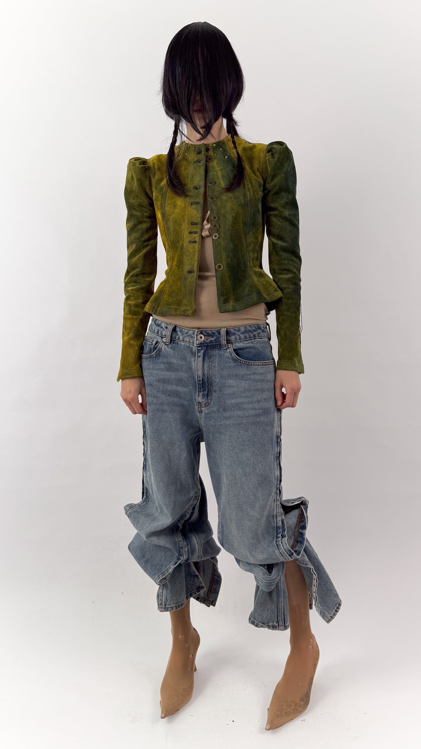 Jara Jacket in Flocked Denim