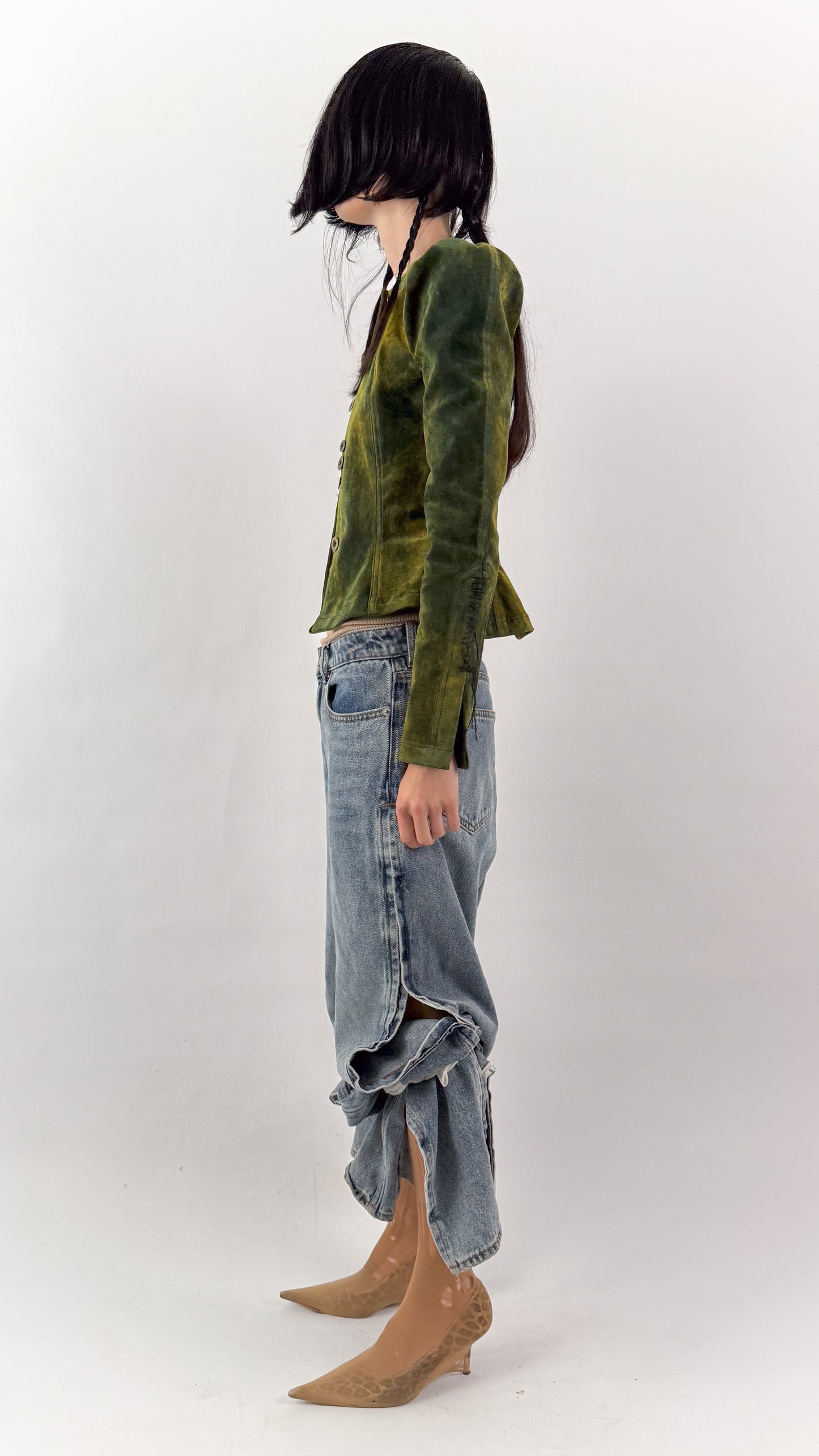 Jara Jacket in Flocked Denim