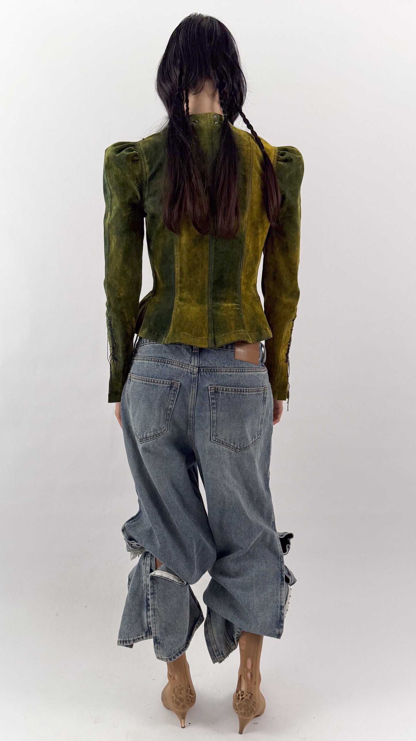 Jara Jacket in Flocked Denim
