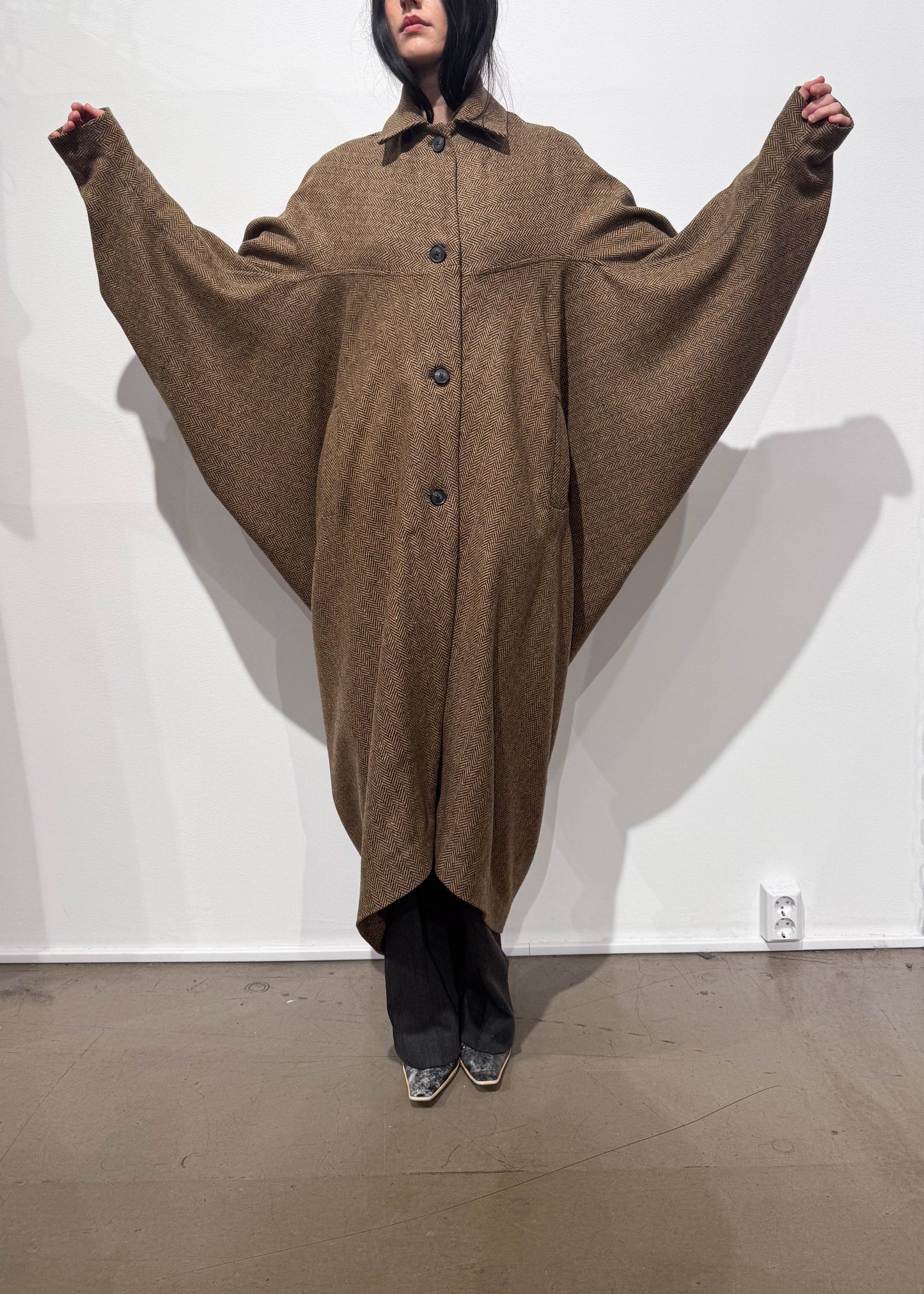 CARLA COAT HERRINGBONE DONEGAL TWEED