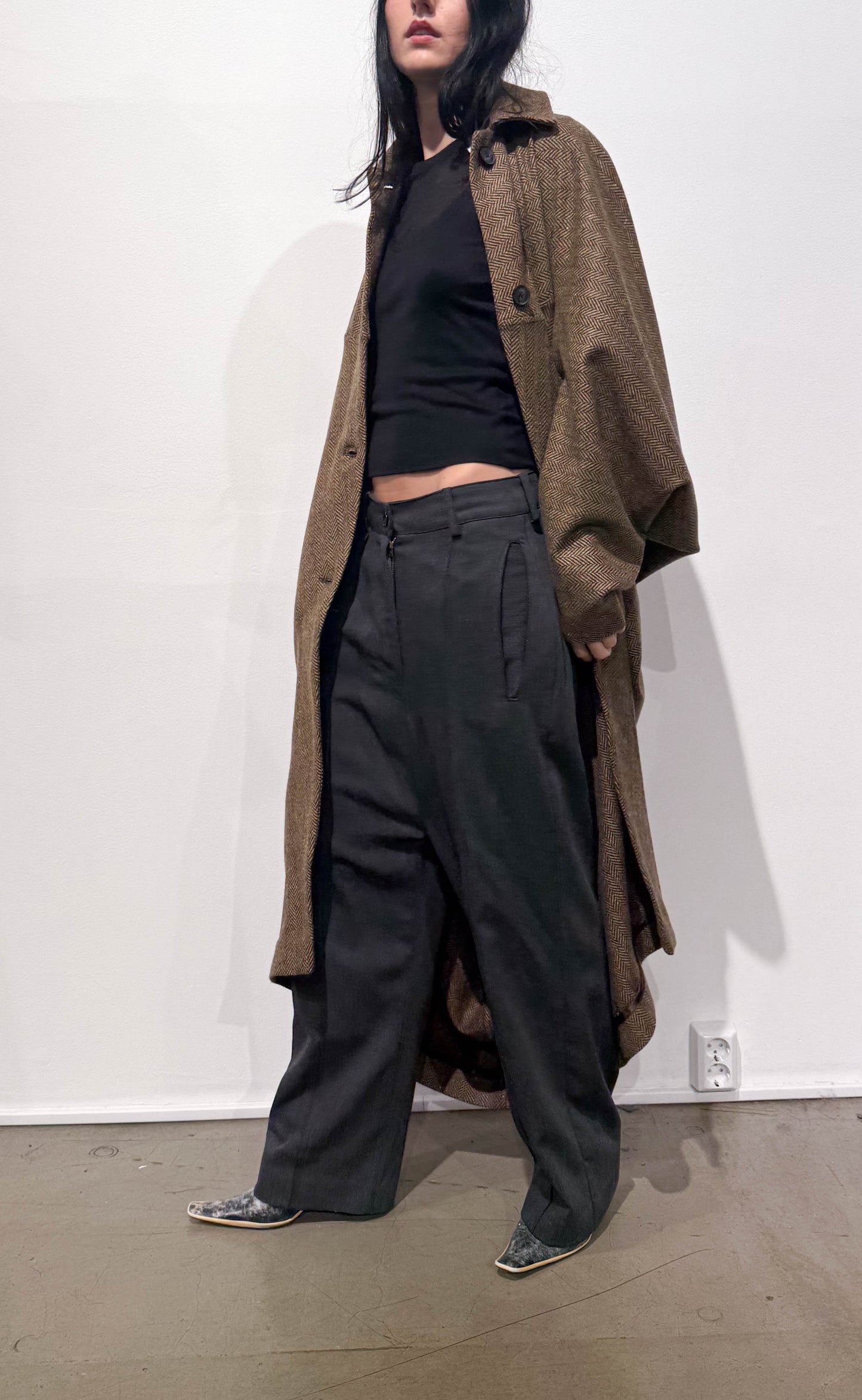 CARLA COAT HERRINGBONE DONEGAL TWEED