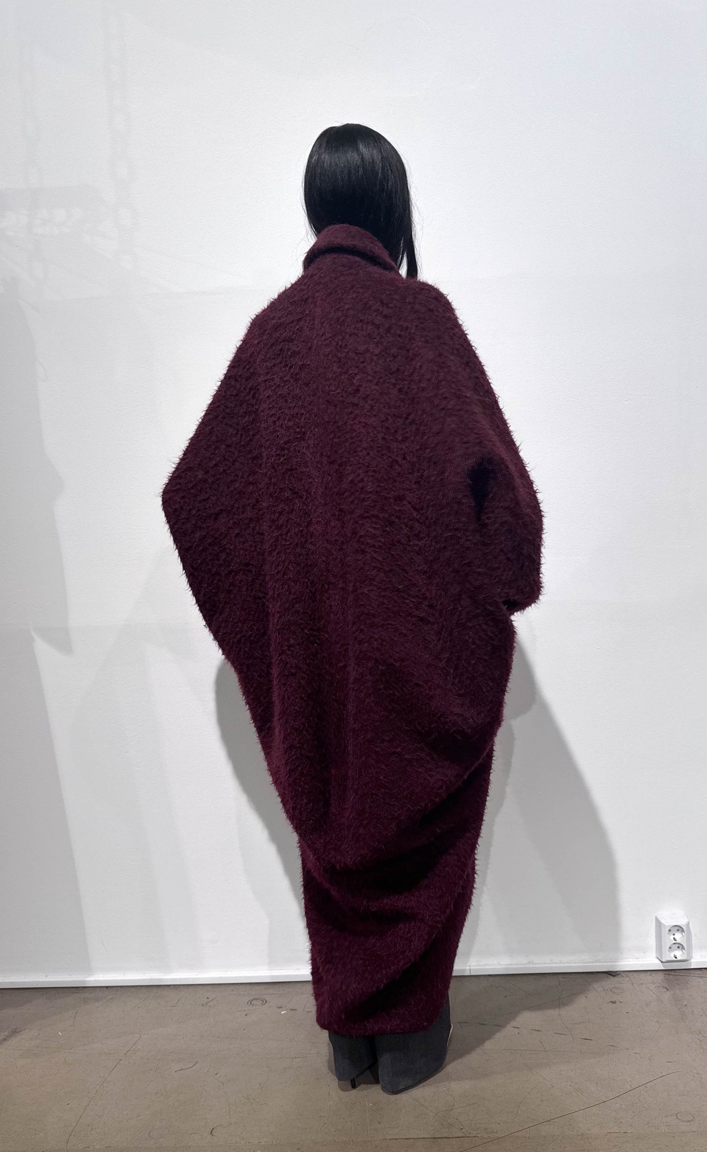 CARLA COAT IN BURGUNDY RED WOOL BLEND