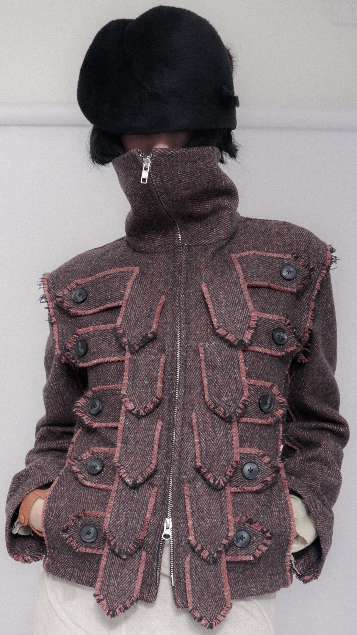 Jelika Jacket Herringbone Donegal Tweed