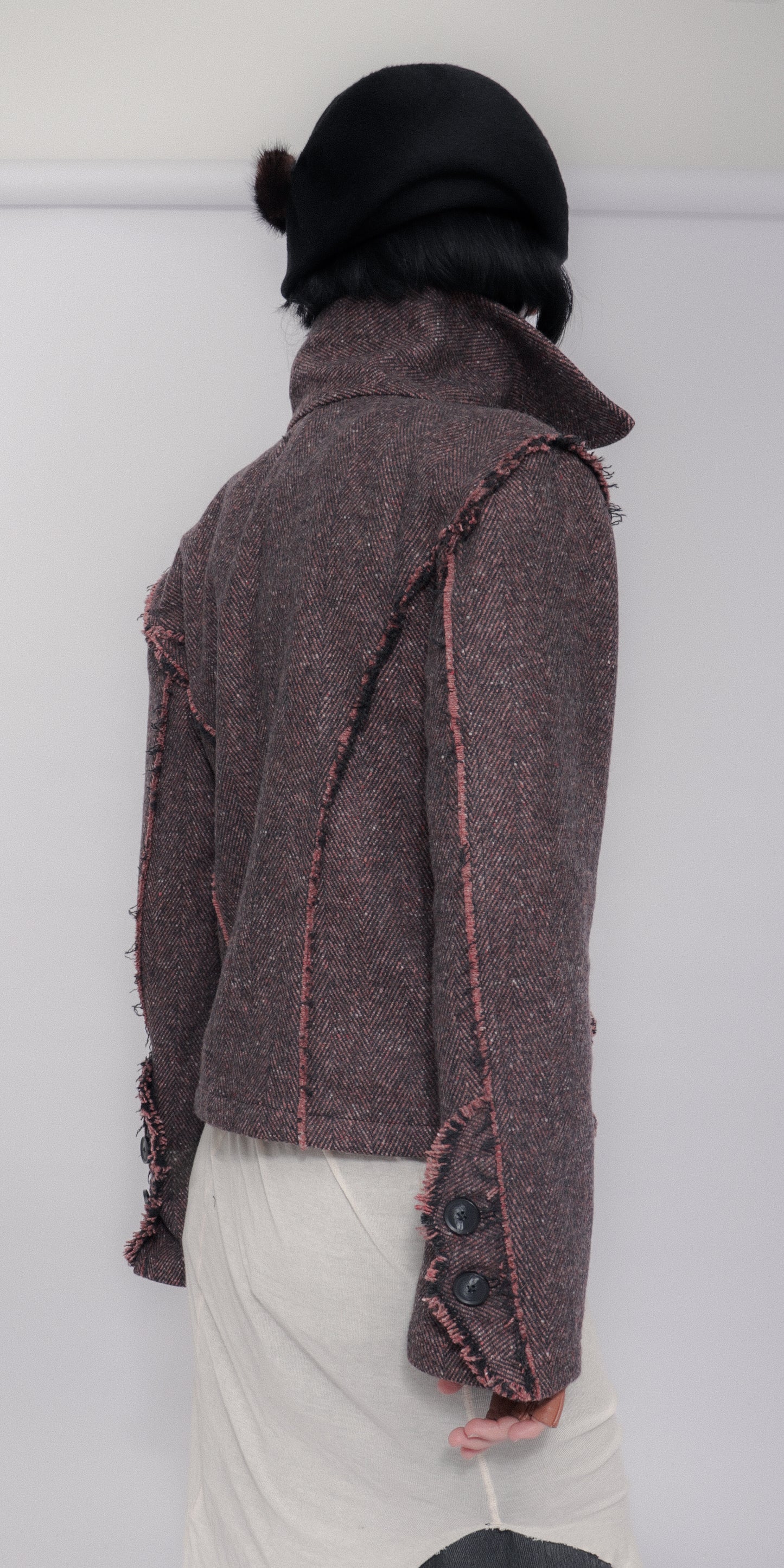 Jelika Jacket Herringbone Donegal Tweed