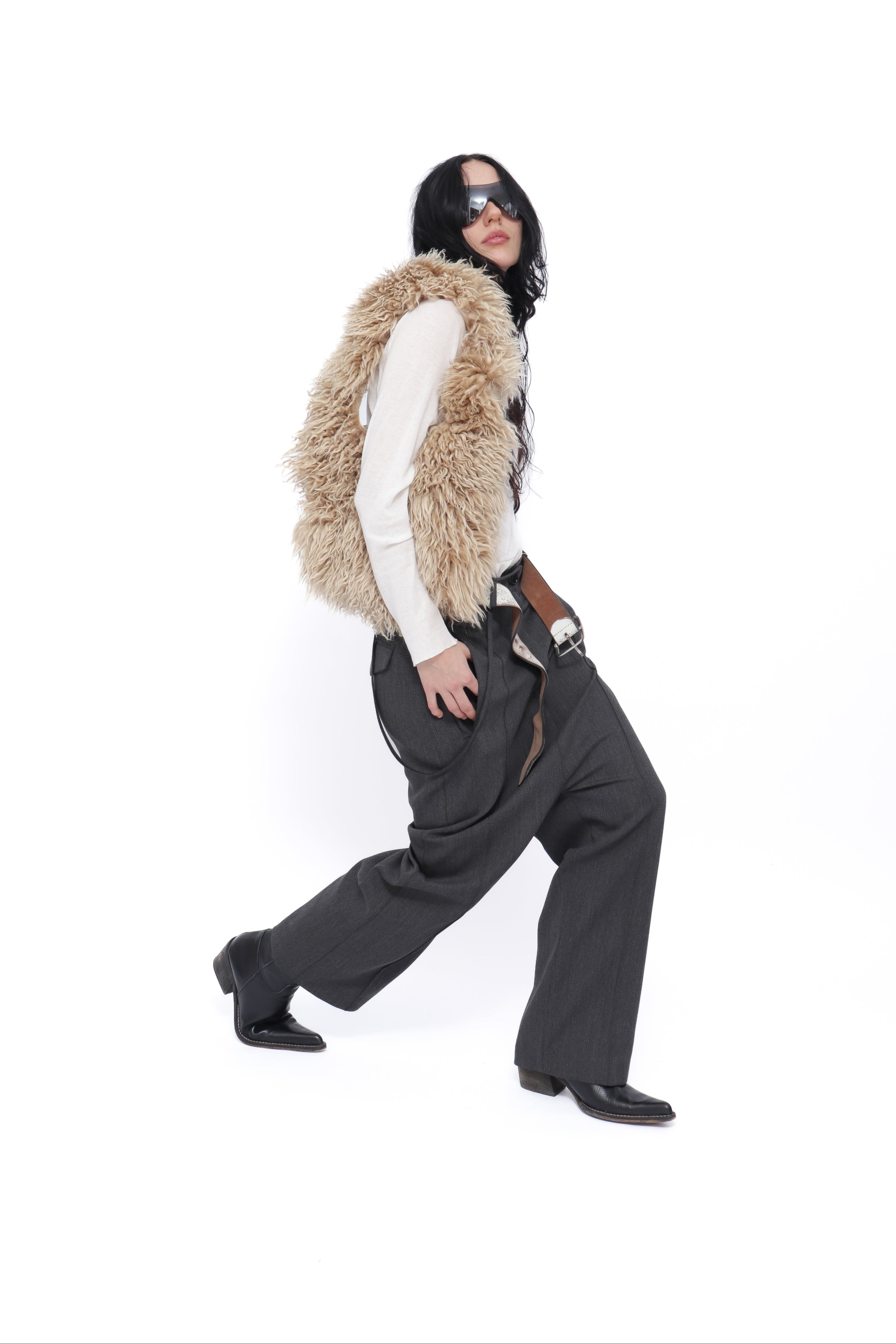 THYRA TROUSERS GREY WOOL