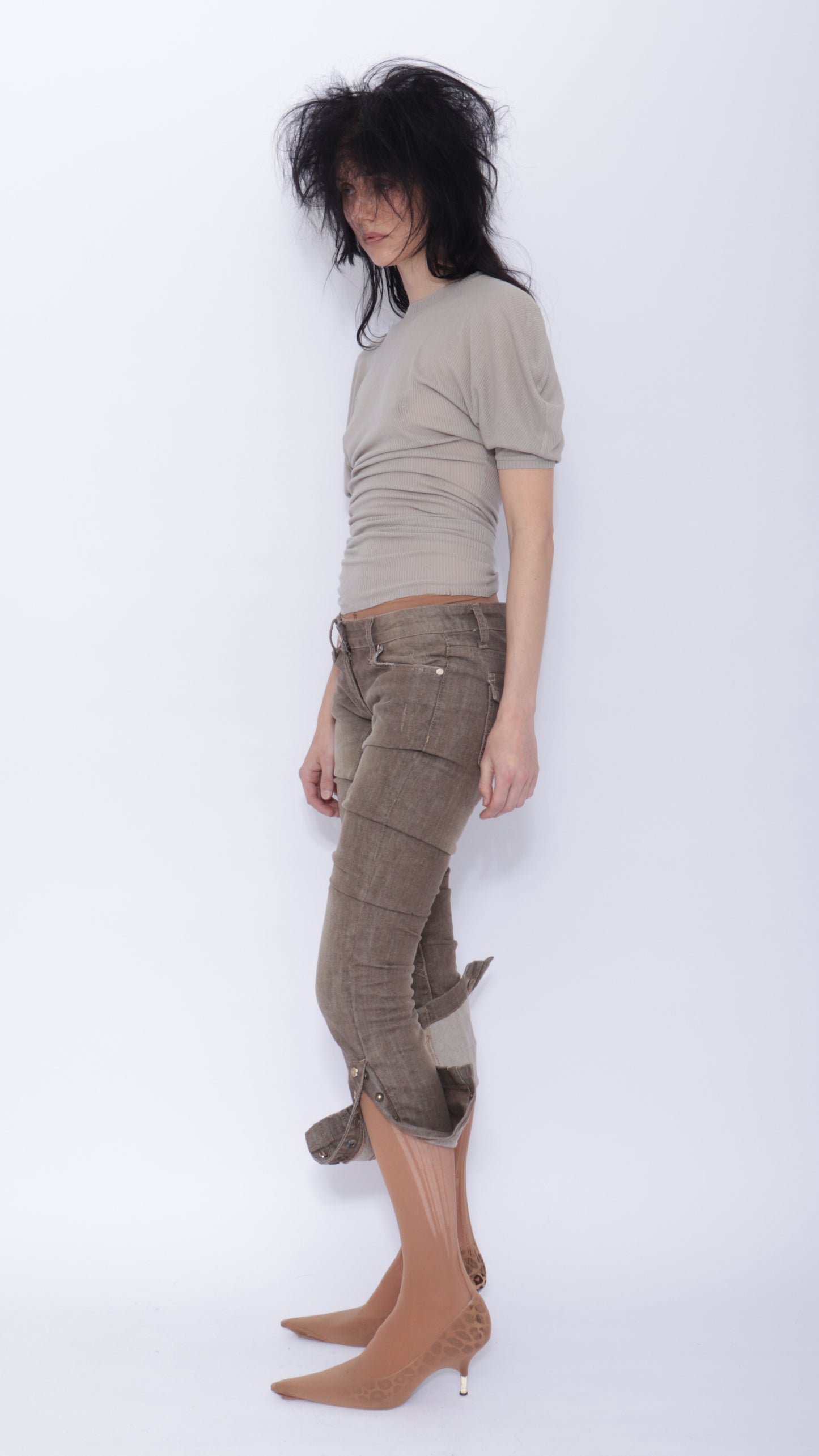 Tora Draped T-shirt: Pale Grey