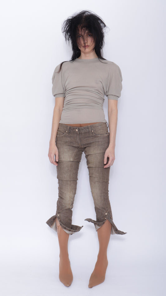 Tora Draped T-shirt: Pale Grey