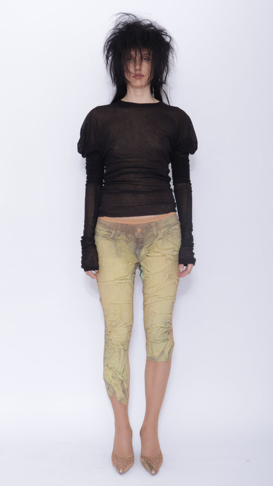 Tora Draped Long Sleeve Top: Black