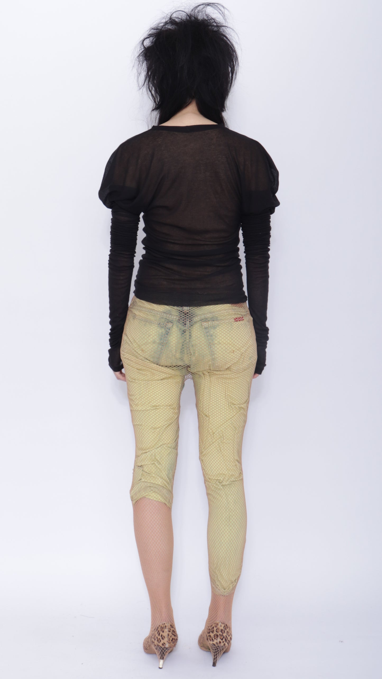 Tora Draped Long Sleeve Top: Black