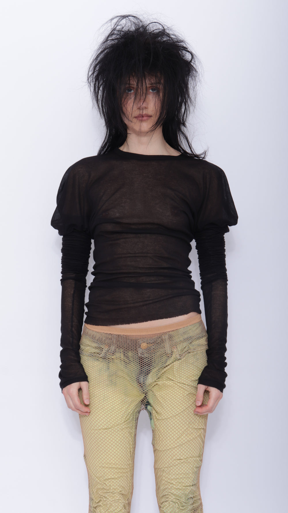 Tora Draped Long Sleeve Top: Black