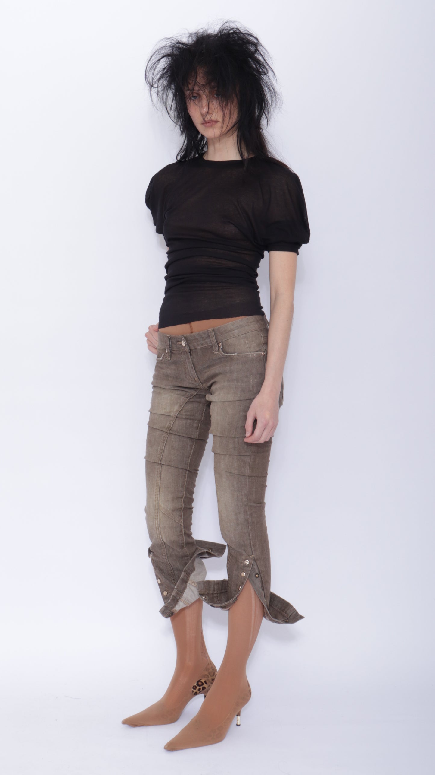 Tora Draped T-shirt: Black