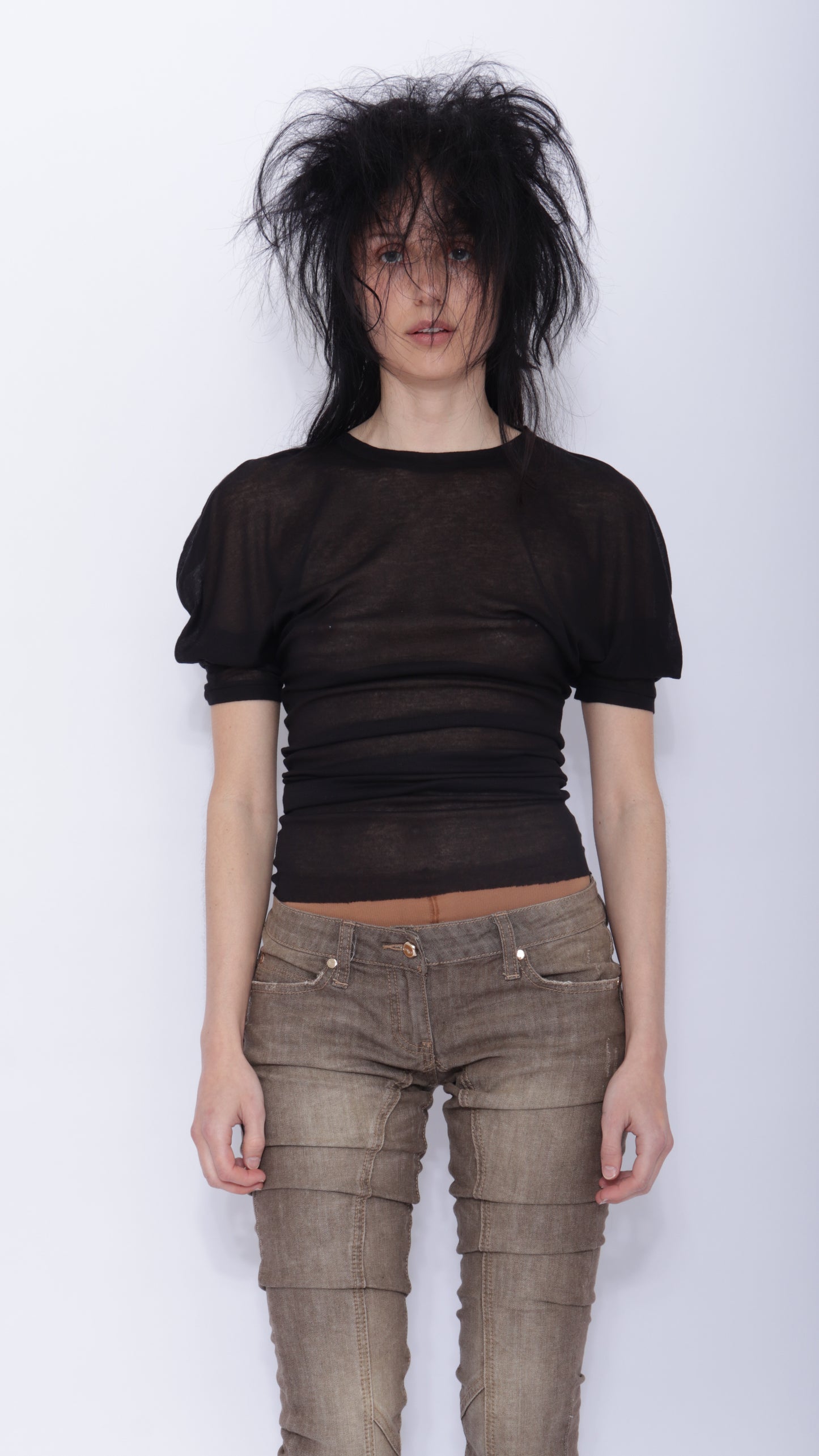 Tora Draped T-shirt: Black