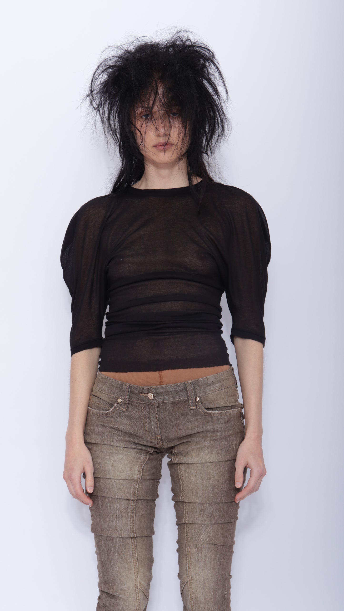 Tora Draped T-shirt: Black