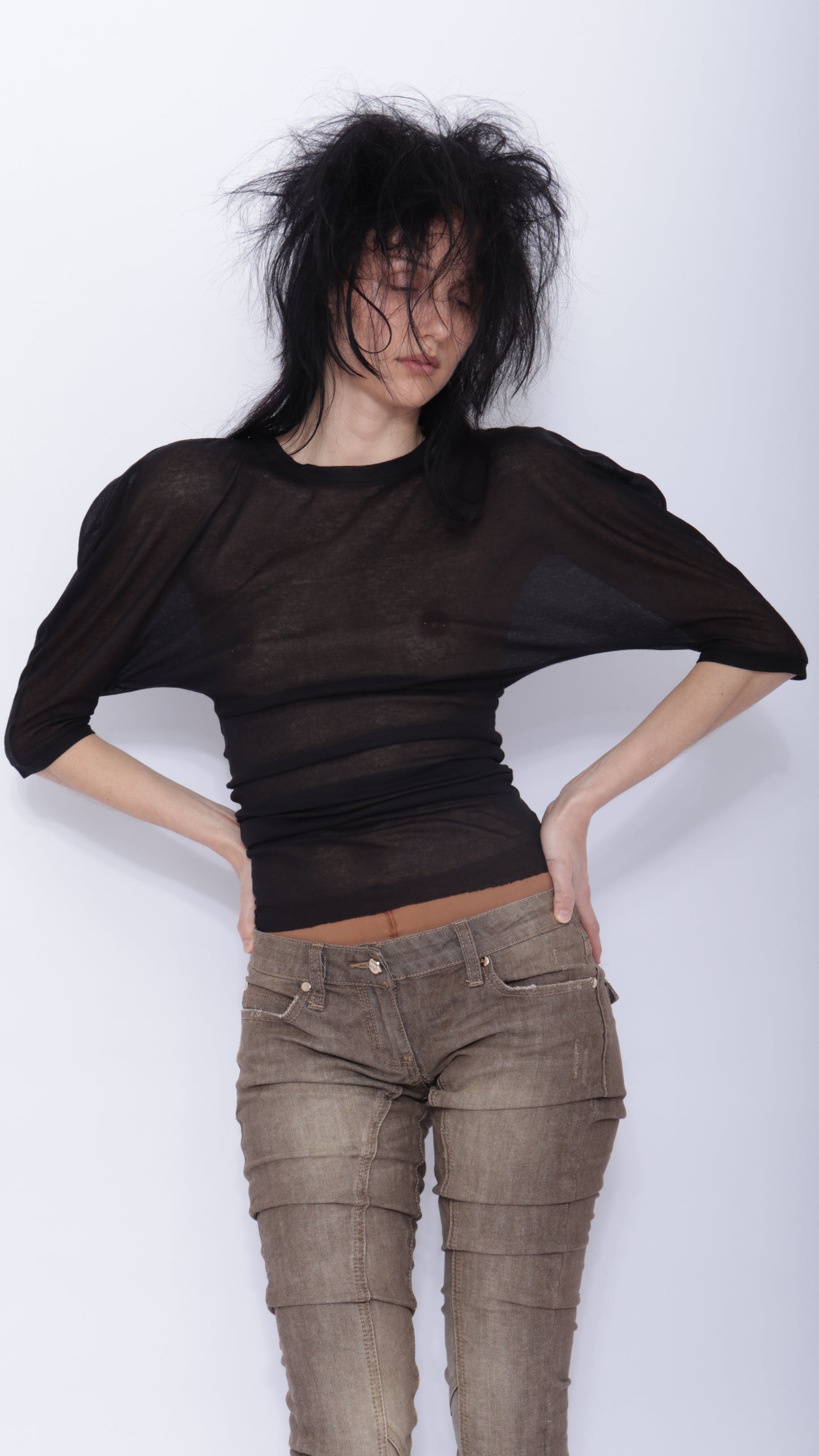 Tora Draped T-shirt: Black