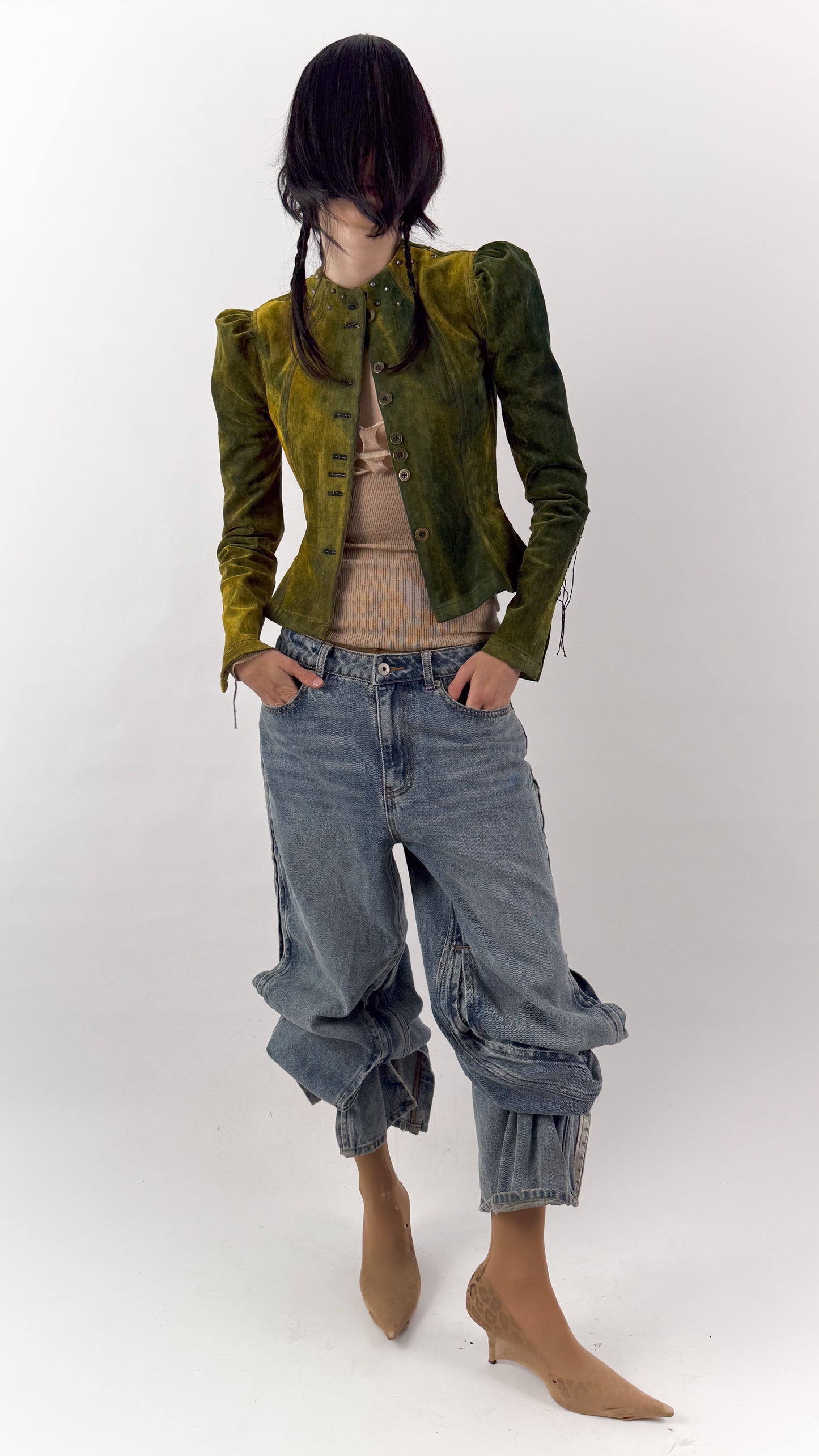 Jara Jacket in Flocked Denim