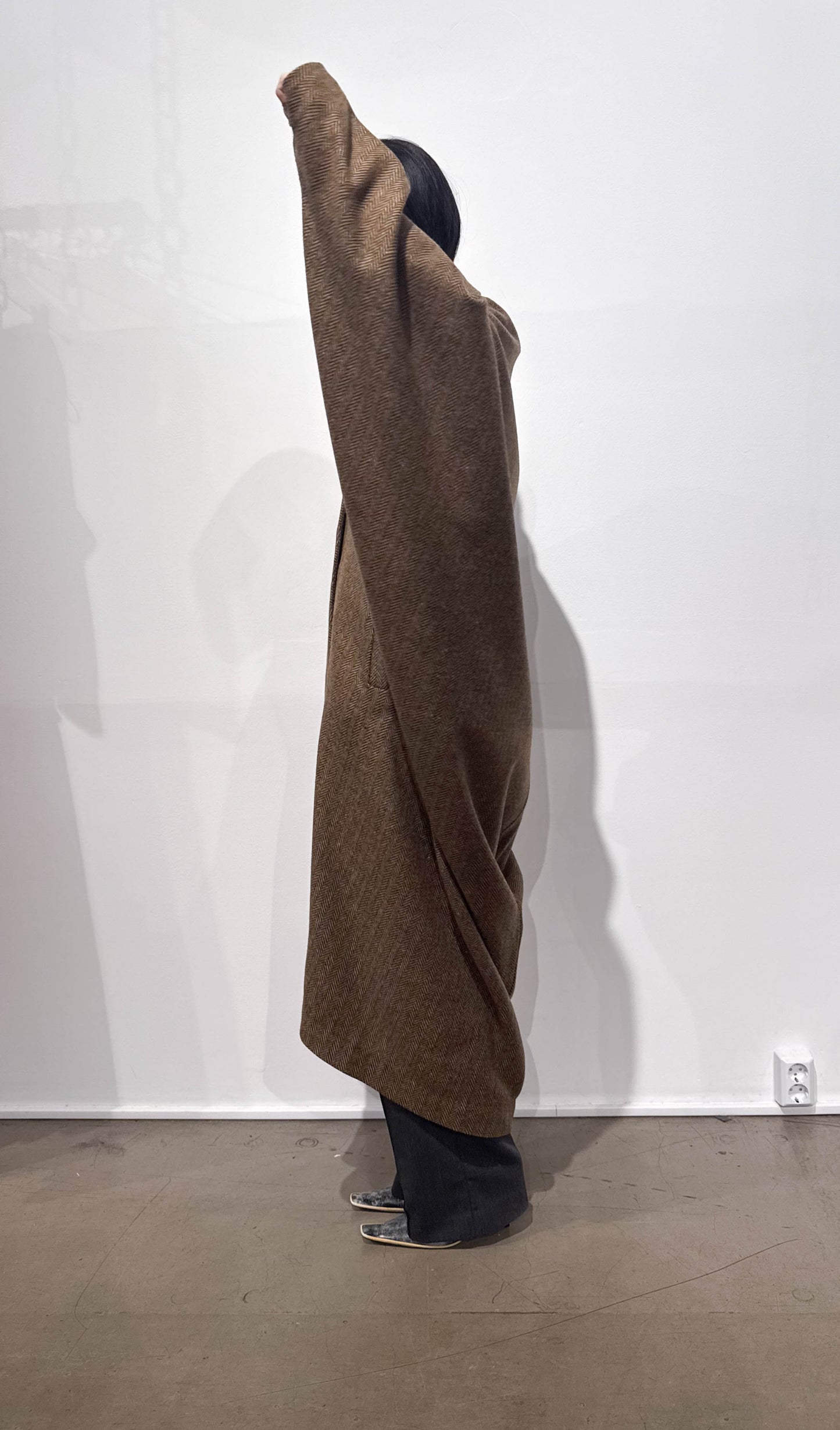 CARLA COAT HERRINGBONE DONEGAL TWEED