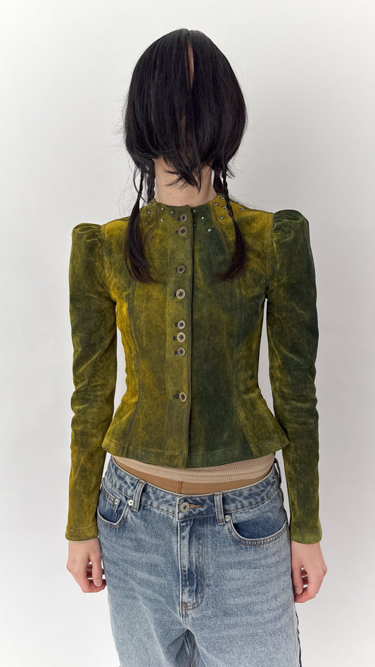 Jara Jacket in Flocked Denim