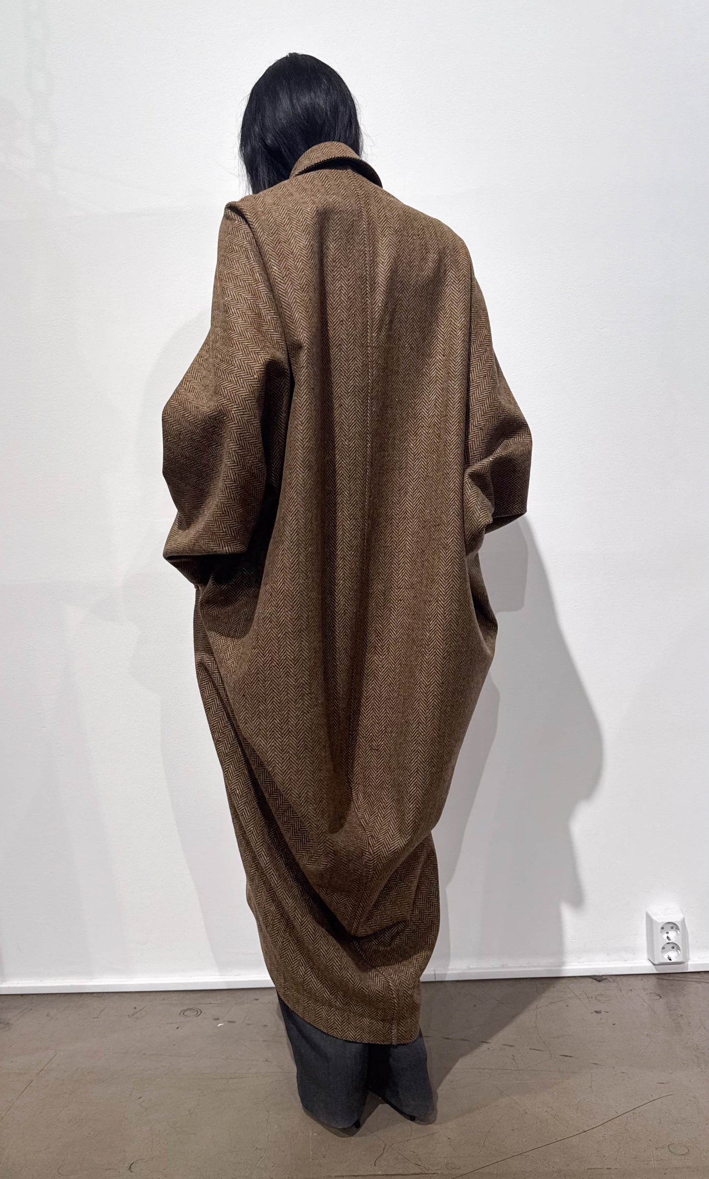 CARLA COAT HERRINGBONE DONEGAL TWEED