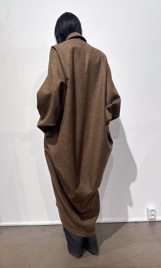 CARLA COAT HERRINGBONE DONEGAL TWEED