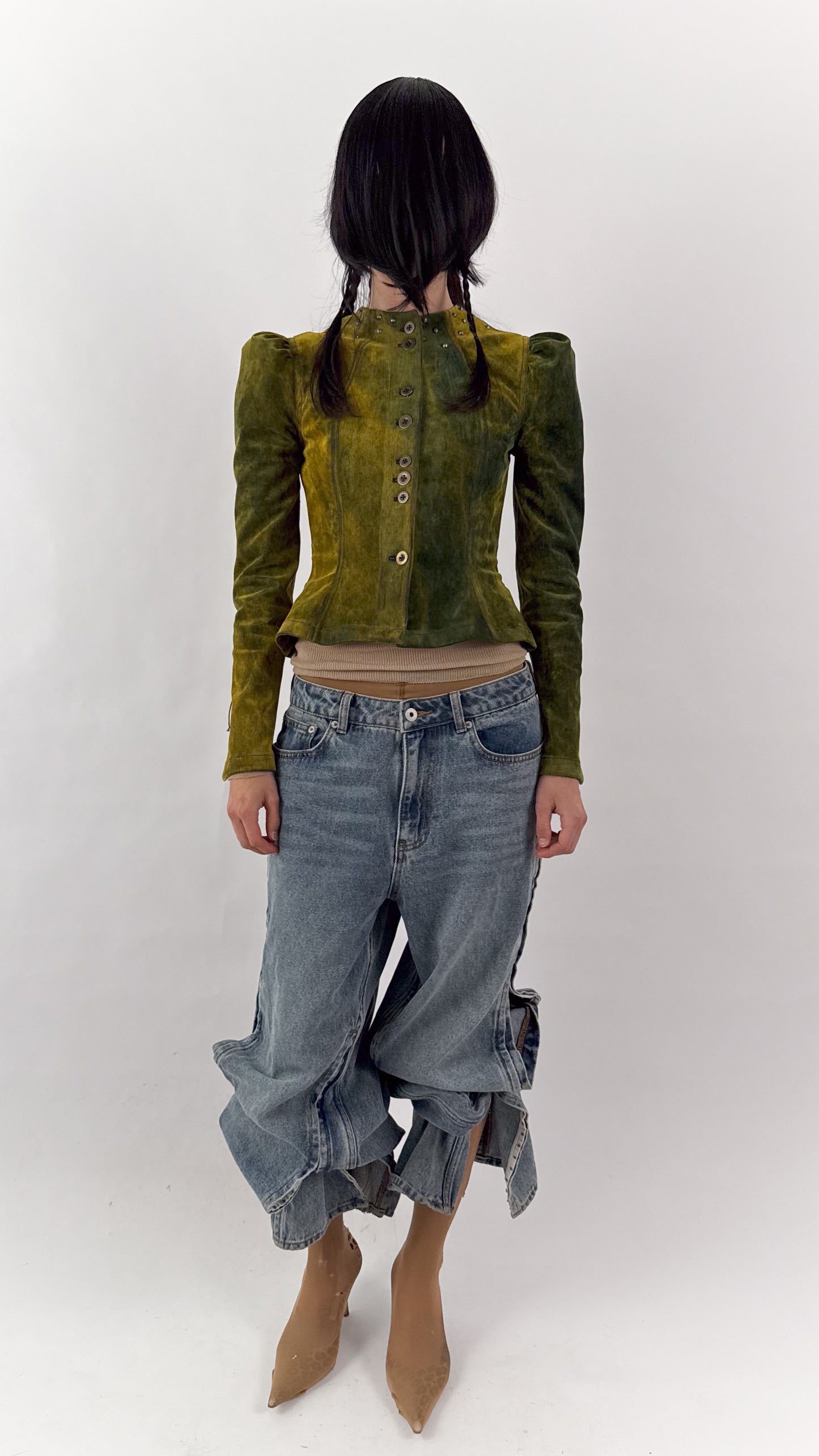 Jara Jacket in Flocked Denim