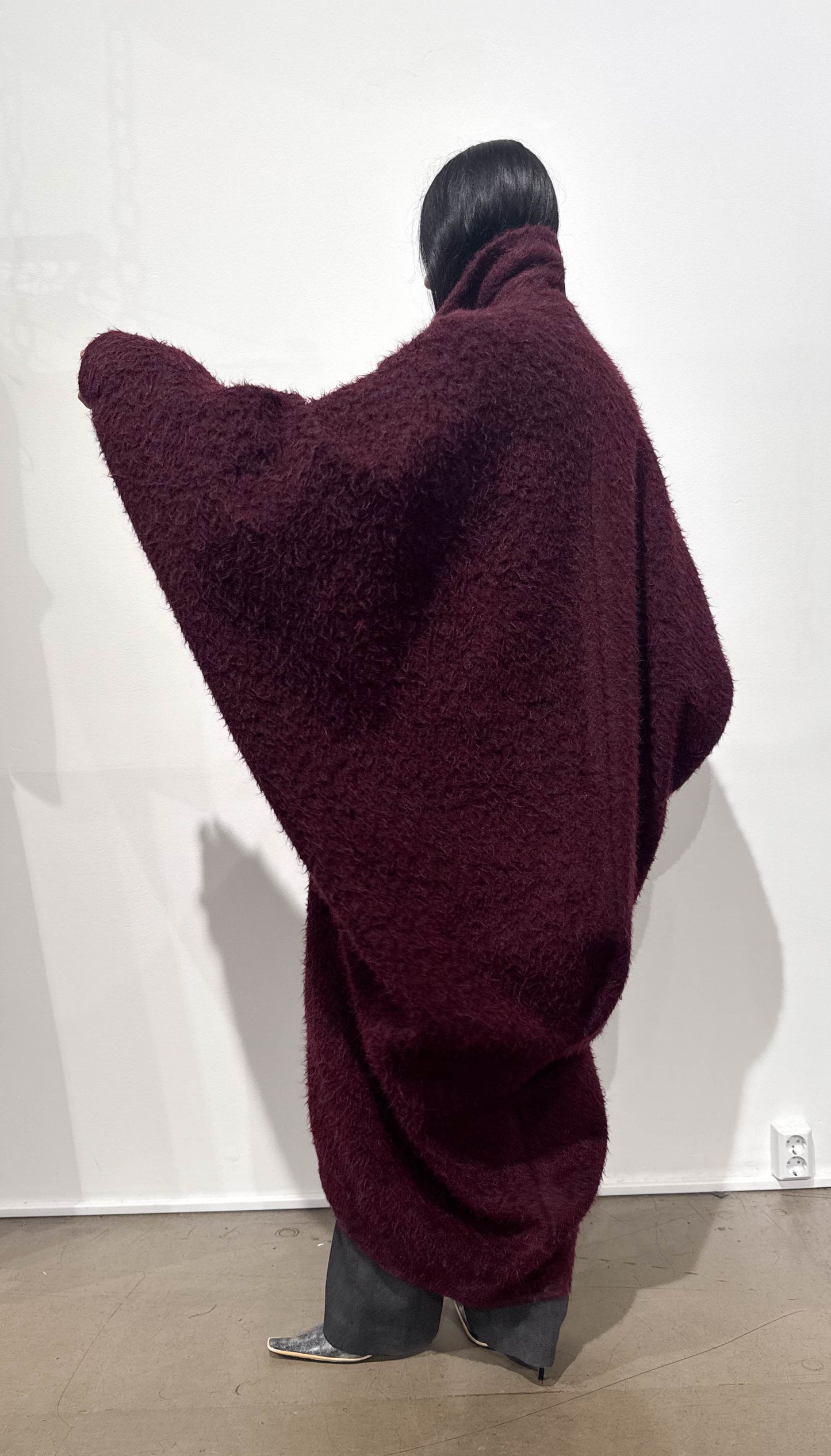 CARLA COAT IN BURGUNDY RED WOOL BLEND