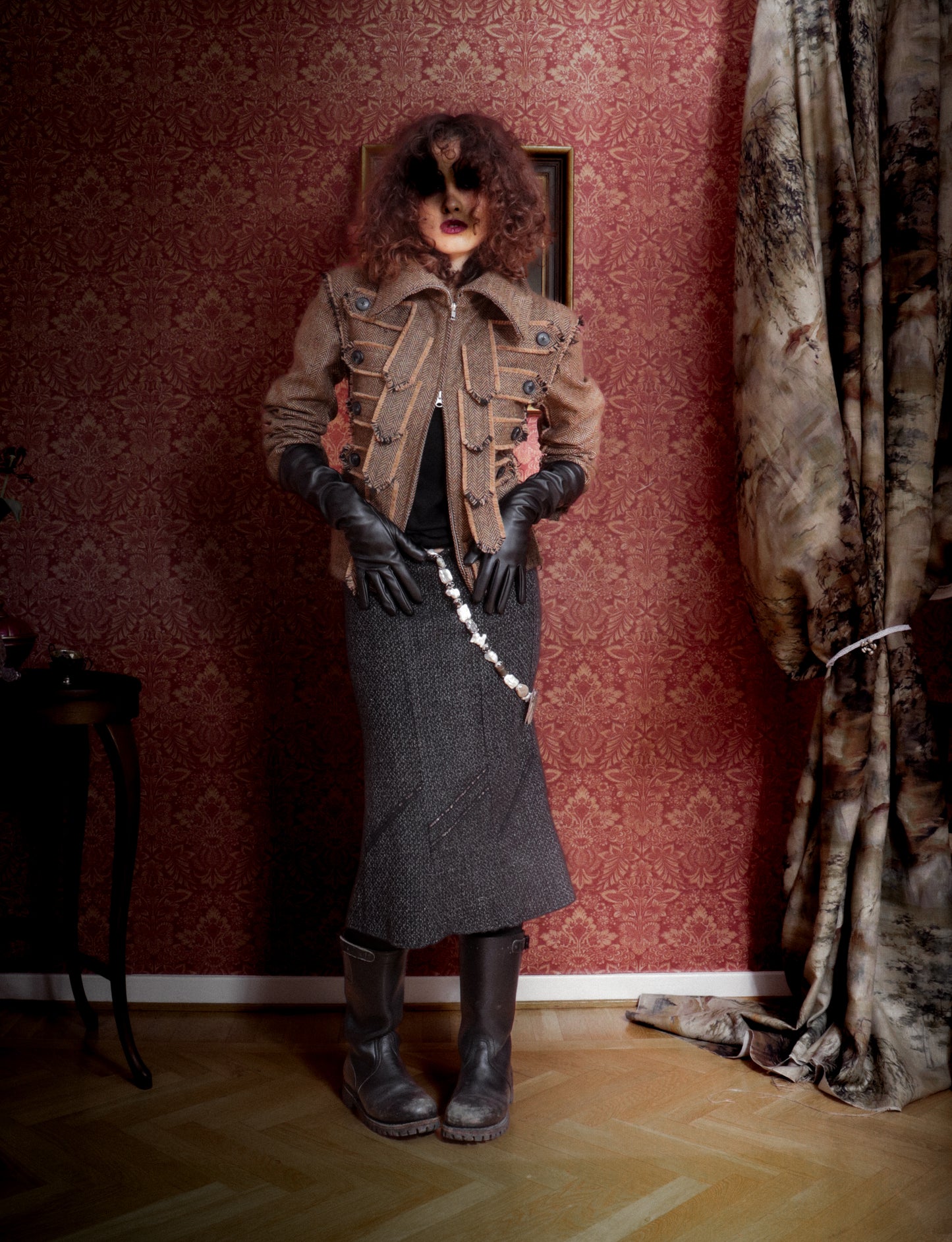 Jelika Jacket Brown Herringbone Donegal Tweed