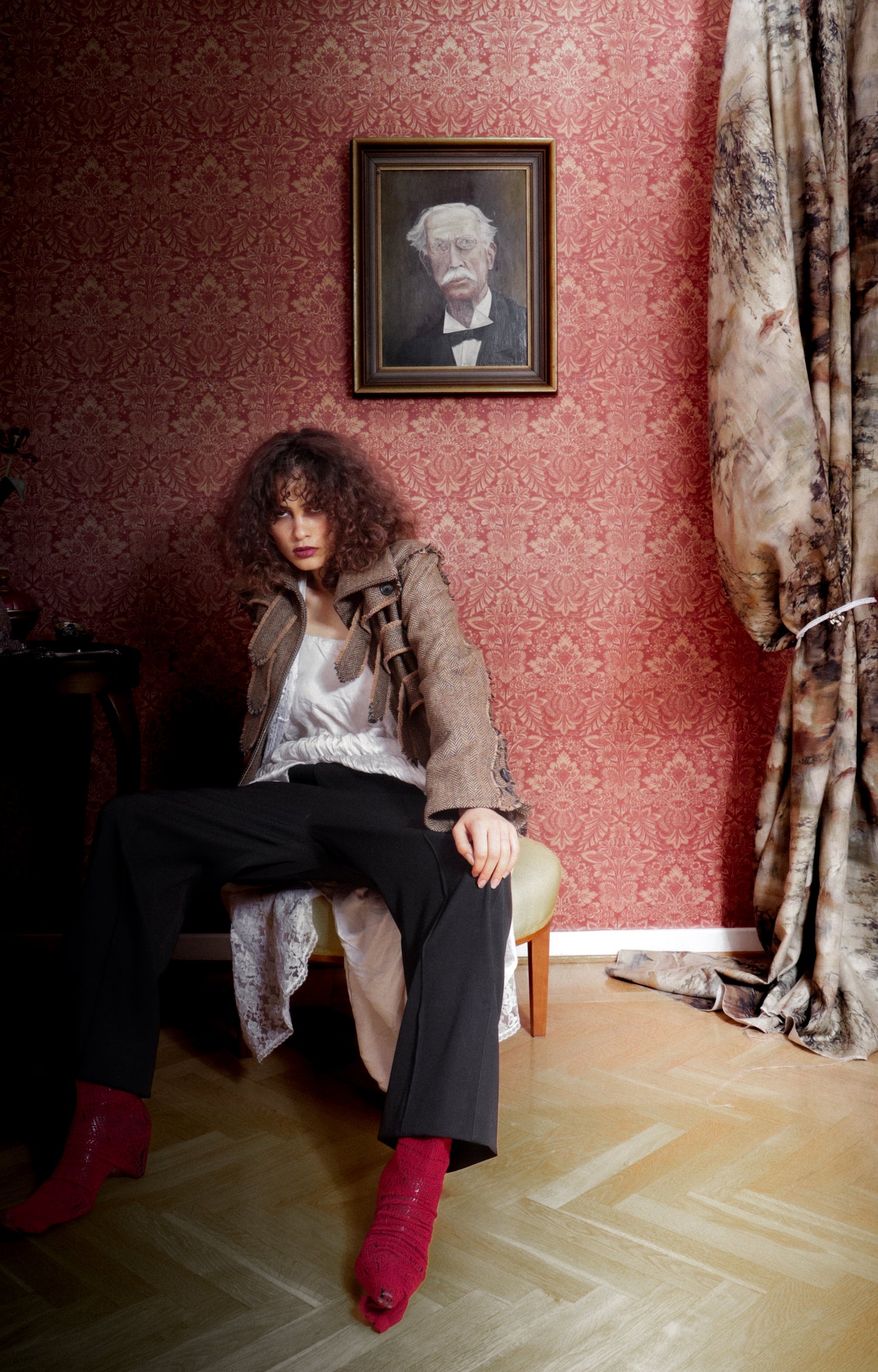 Jelika Jacket Brown Herringbone Donegal Tweed