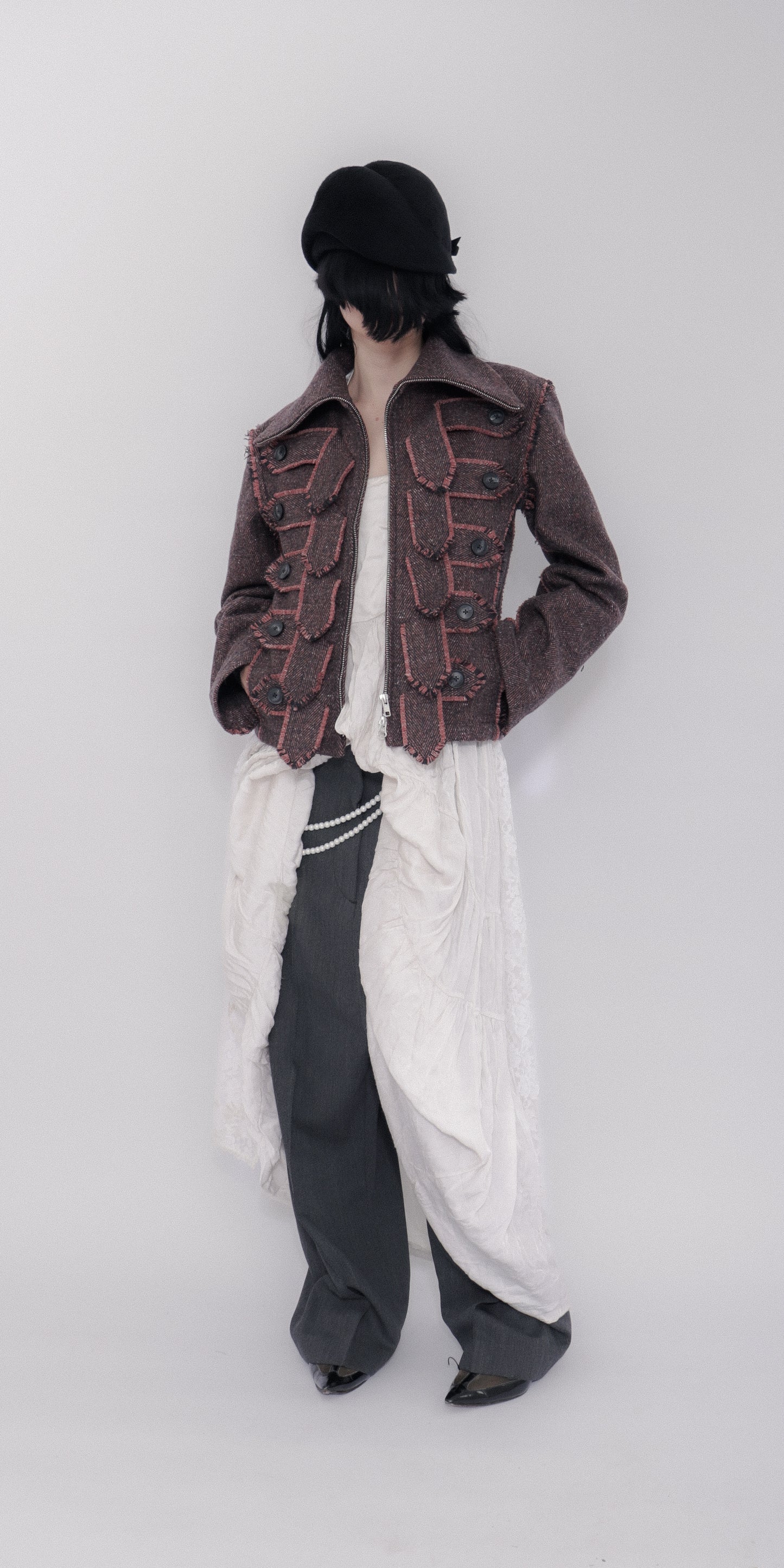 Jelika Jacket Herringbone Donegal Tweed