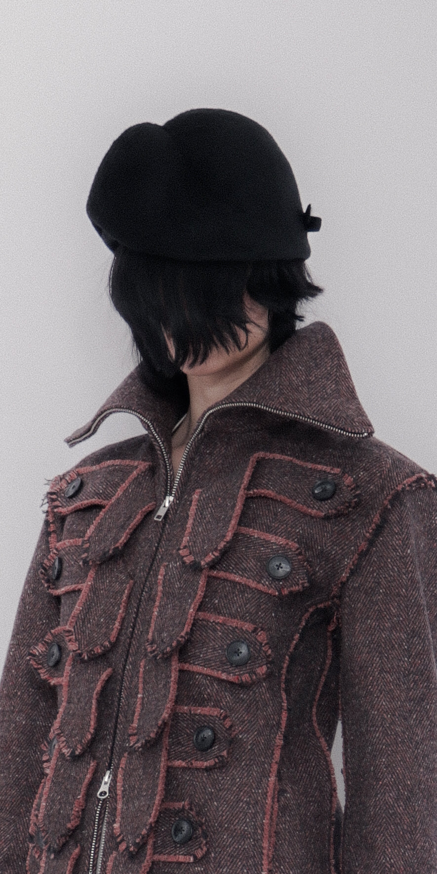 Jelika Jacket Herringbone Donegal Tweed