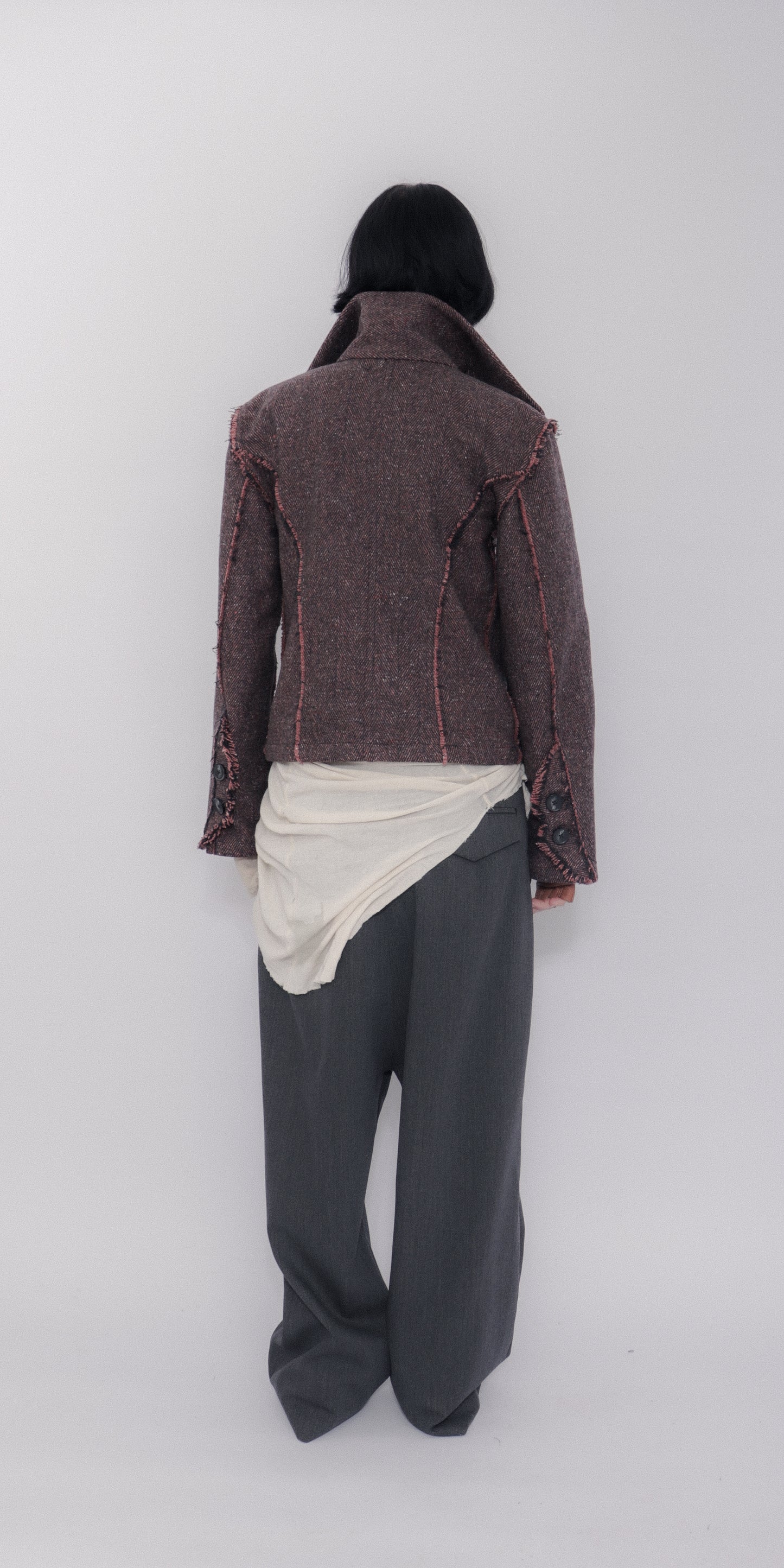 Jelika Jacket Herringbone Donegal Tweed