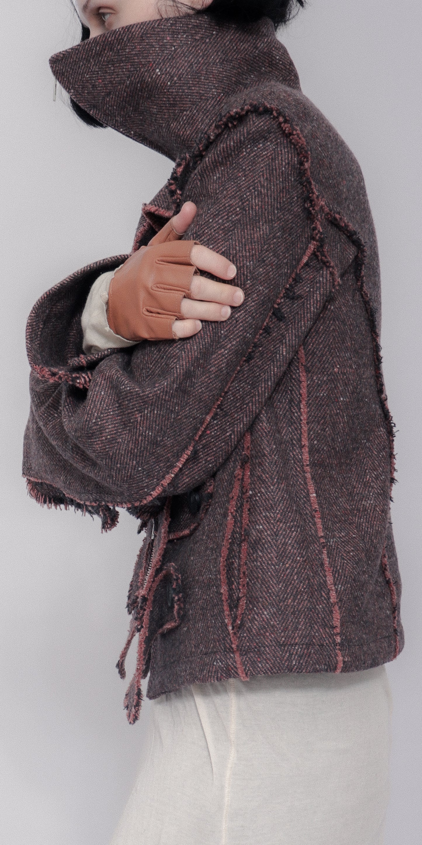 Jelika Jacket Herringbone Donegal Tweed