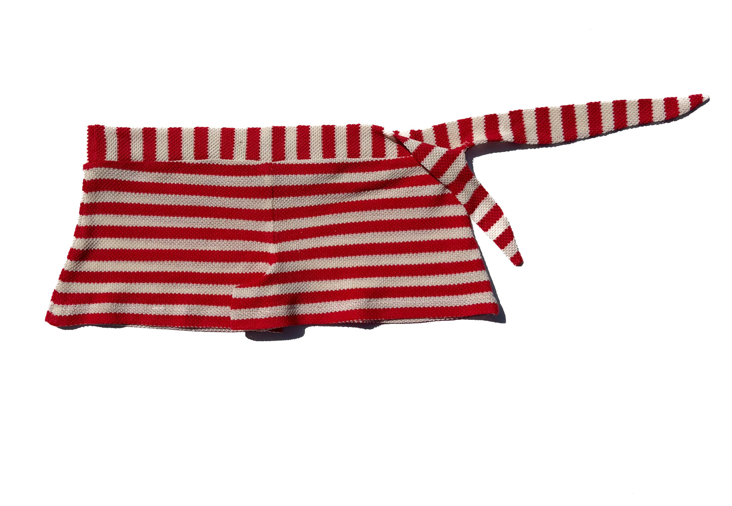 Red and white striped shorts with sailor tie
